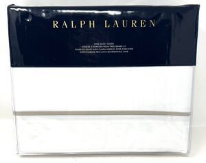 Ralph Lauren RL Palmer Percale King Duvet Cover PALE FLANNEL WHT Cotton Percale
